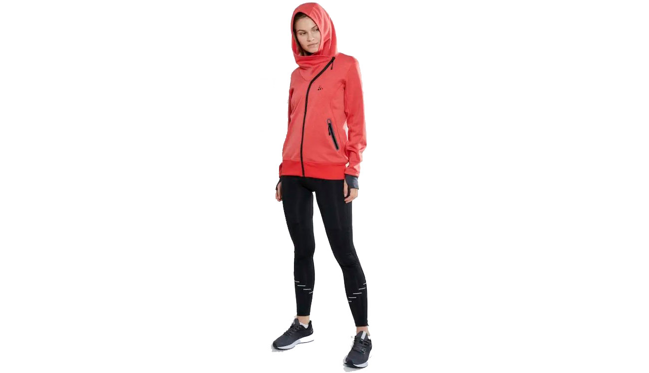 Кофта Craft Sports Fleece Assymetric женская, размер XS, сезон AW 19, красный 4 Кофта Craft Sports Fleece Assymetric женская, размер XS, сезон AW 19, красный 4