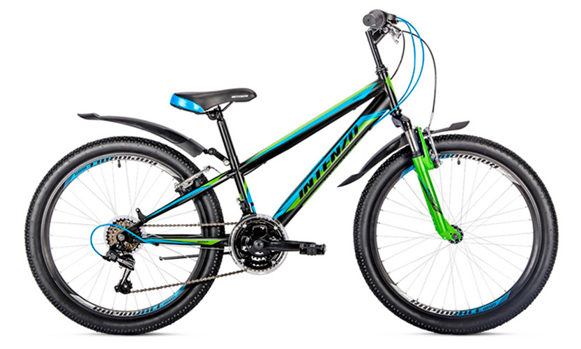 Фотография Велосипед Intenzo ENERGY V-BRAKE 24" (2019) рама XXS, Черно-синий
