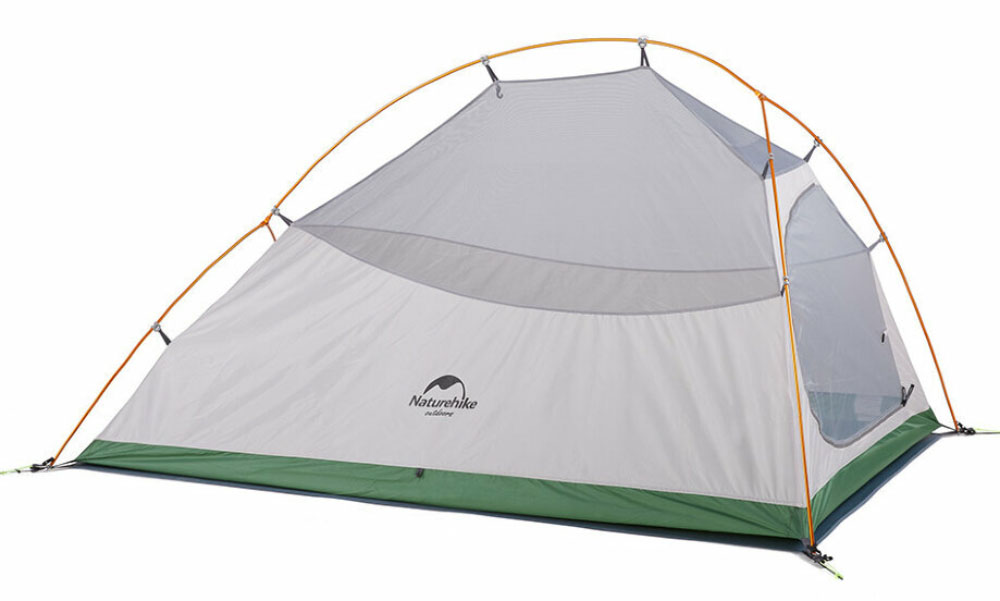 Палатка сверхлегкая трехместная с футпринтом Naturehike Cloud Up 3 Updated NH18T030-T, 20D, темно-зеленая 2