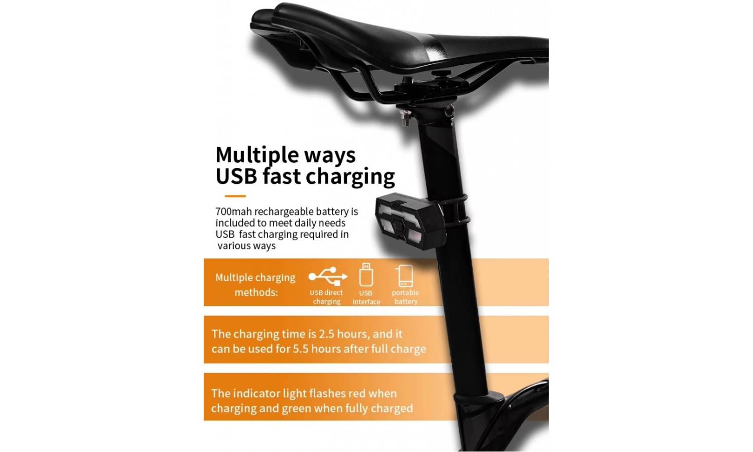 Задний фонарь DN с поворотами LY-5509 пульт USB 3