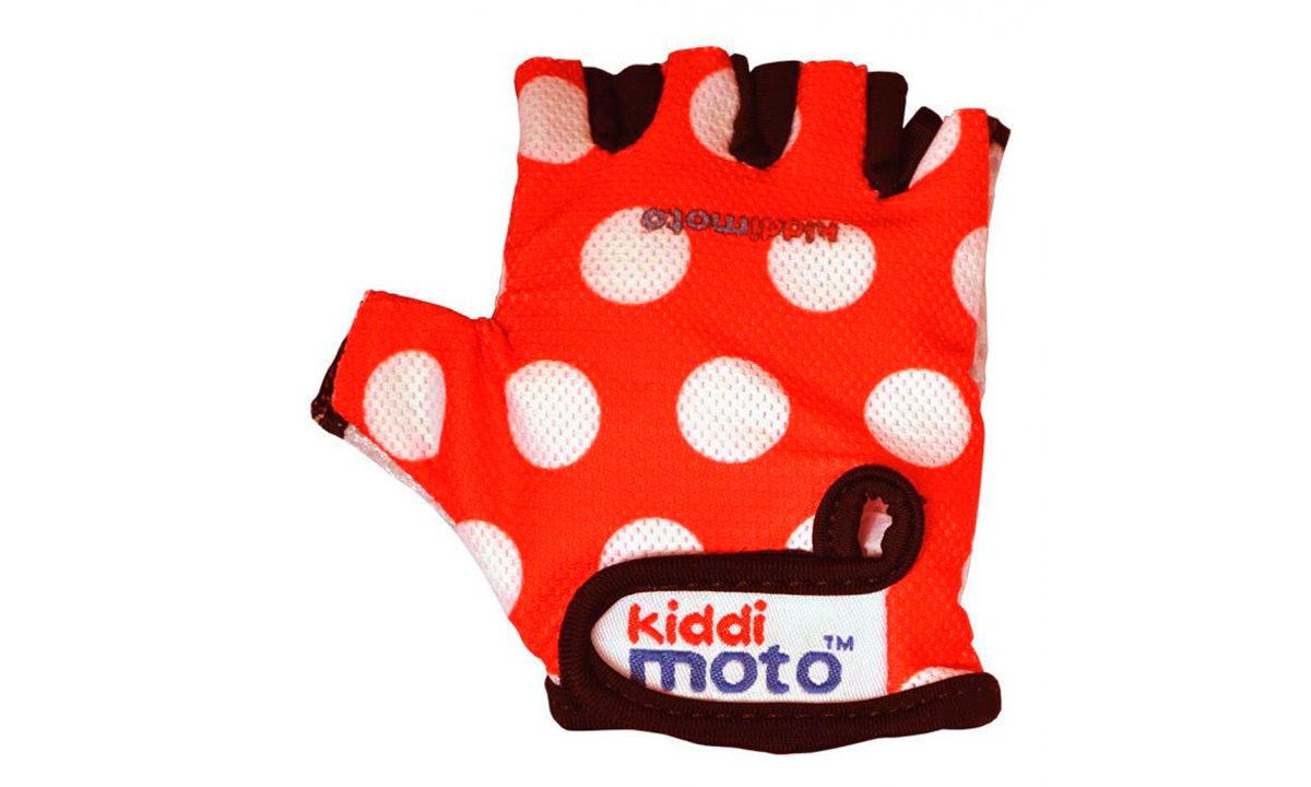 Фотография Перчатки детские Kiddimoto красный в горошек, размер M