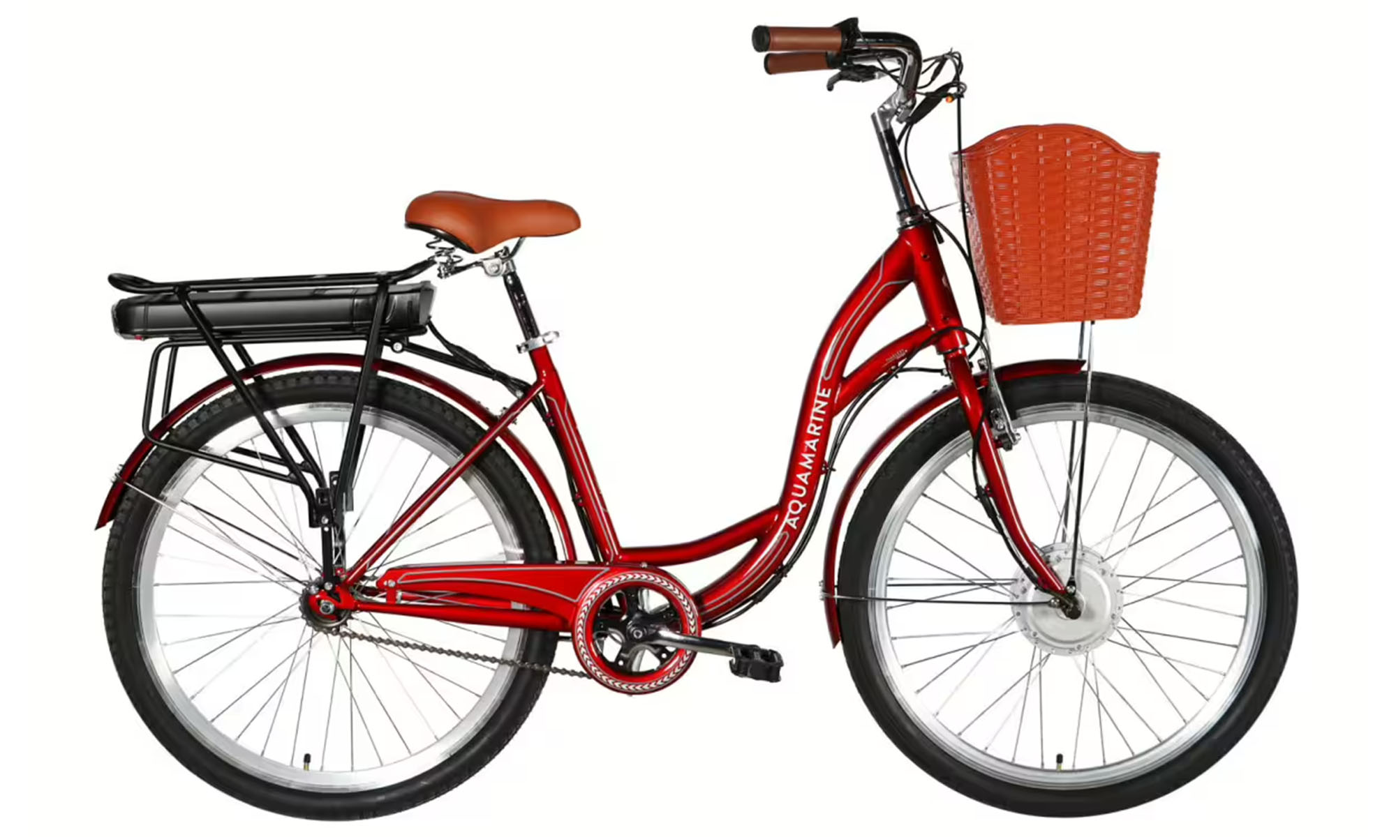 Велосипед c электроприводом Dorozhnik eAQUAMARINE BH 26", размер M, рама-17", 36 B 13 А*ч 500 Вт, год 2026, бордовый