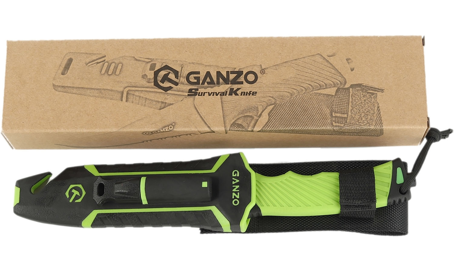 Нож Ganzo G8012V2-LG зеленый (G8012V2-LG) с паракордом 2