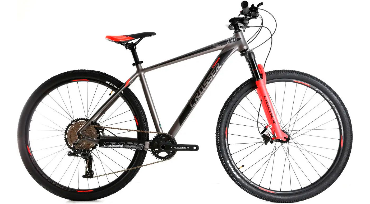 Фотографія Велосипед Crosser Solo 1х12 27,5" розмір М рама 18 2021 Сіро-червоний 