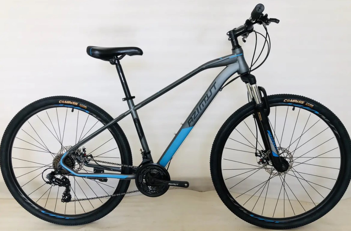 Фотографія Велосипед Azimut Gemini GD 27,5" розмір М рама 17 Сіро-синій