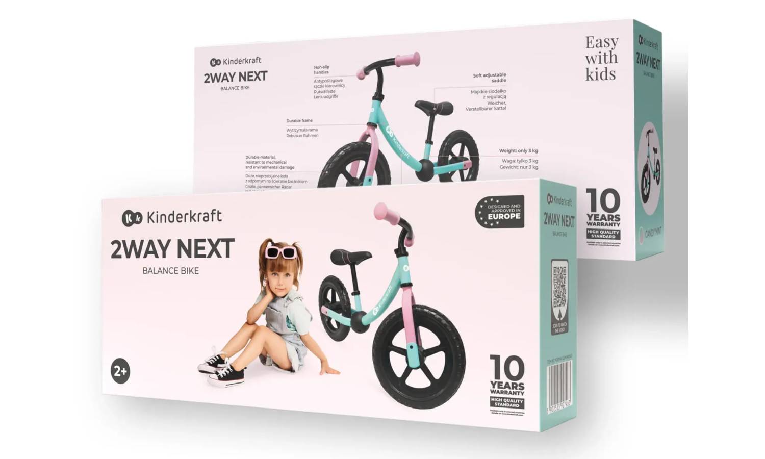 Беговел Kinderkraft 2Way Next мятно-розовый 5