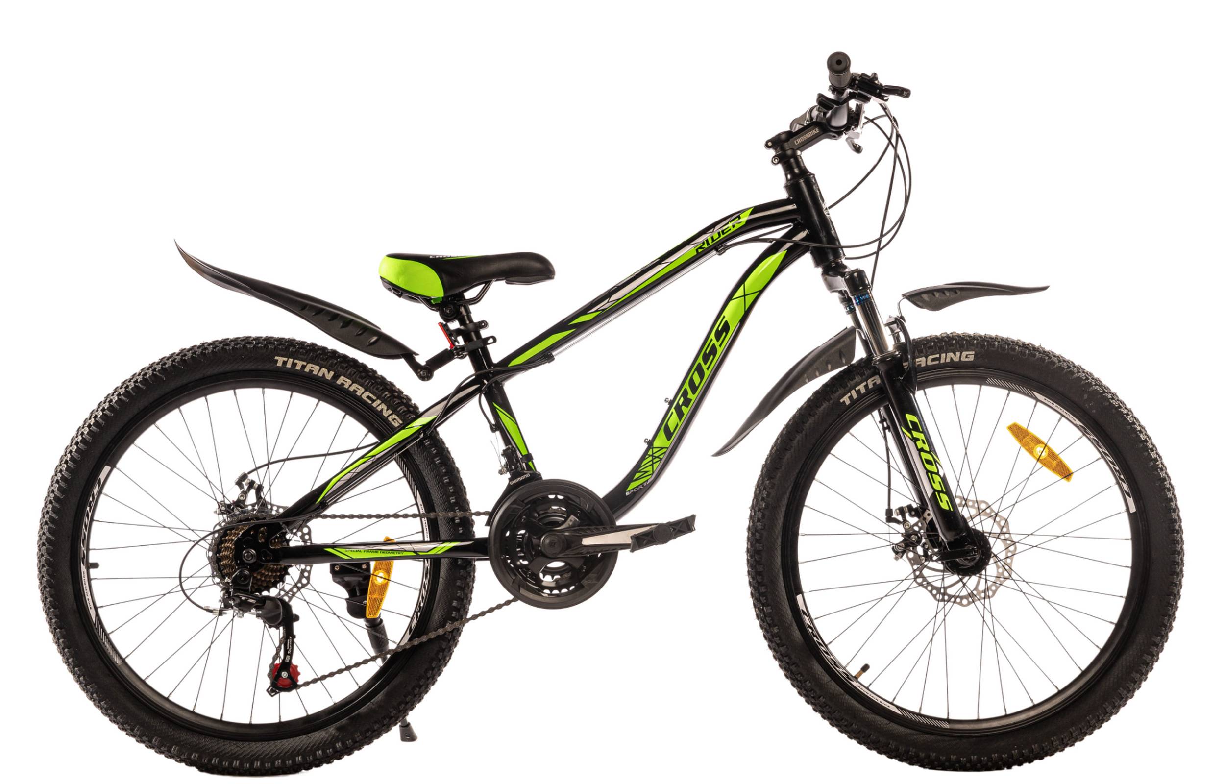 Велосипед Cross RIDER 26" размер XS рама 13" 2022 Черный-Зеленый