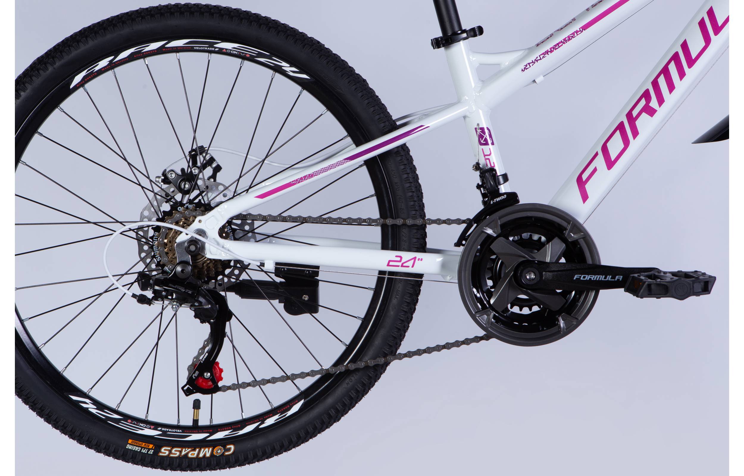 Велосипед Formula BLACKWOOD 1.0 DD 24" размер XXS рама 12,5" 2025 бело-розовый 4