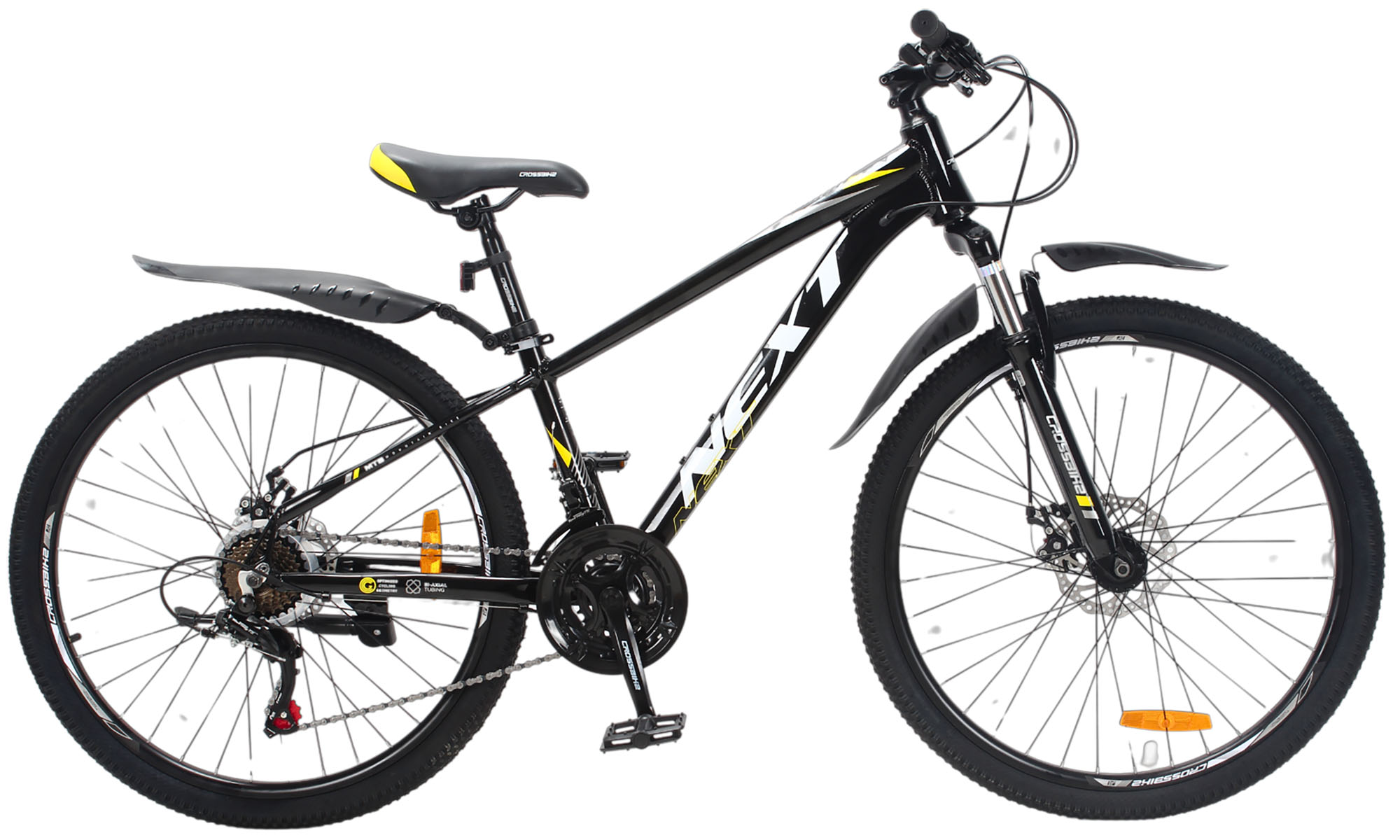 Фотография Велосипед Crossbike Next  27.5", размер L, рама 19", 2025, Черный-Желтый