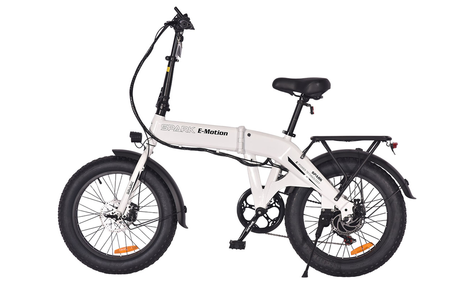 Велосипед с электромотором SPARK E-Motion 20", размер S, рама 16", 48V/750W/10,4Ah Li-ion, Белый 