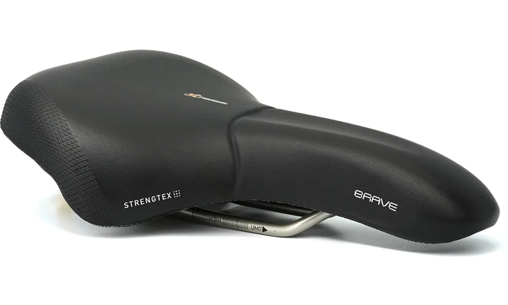 Седло Selle Royal Brave Moderate Black Strengtex, 186 х 285 мм, стальные рейлы, черное 