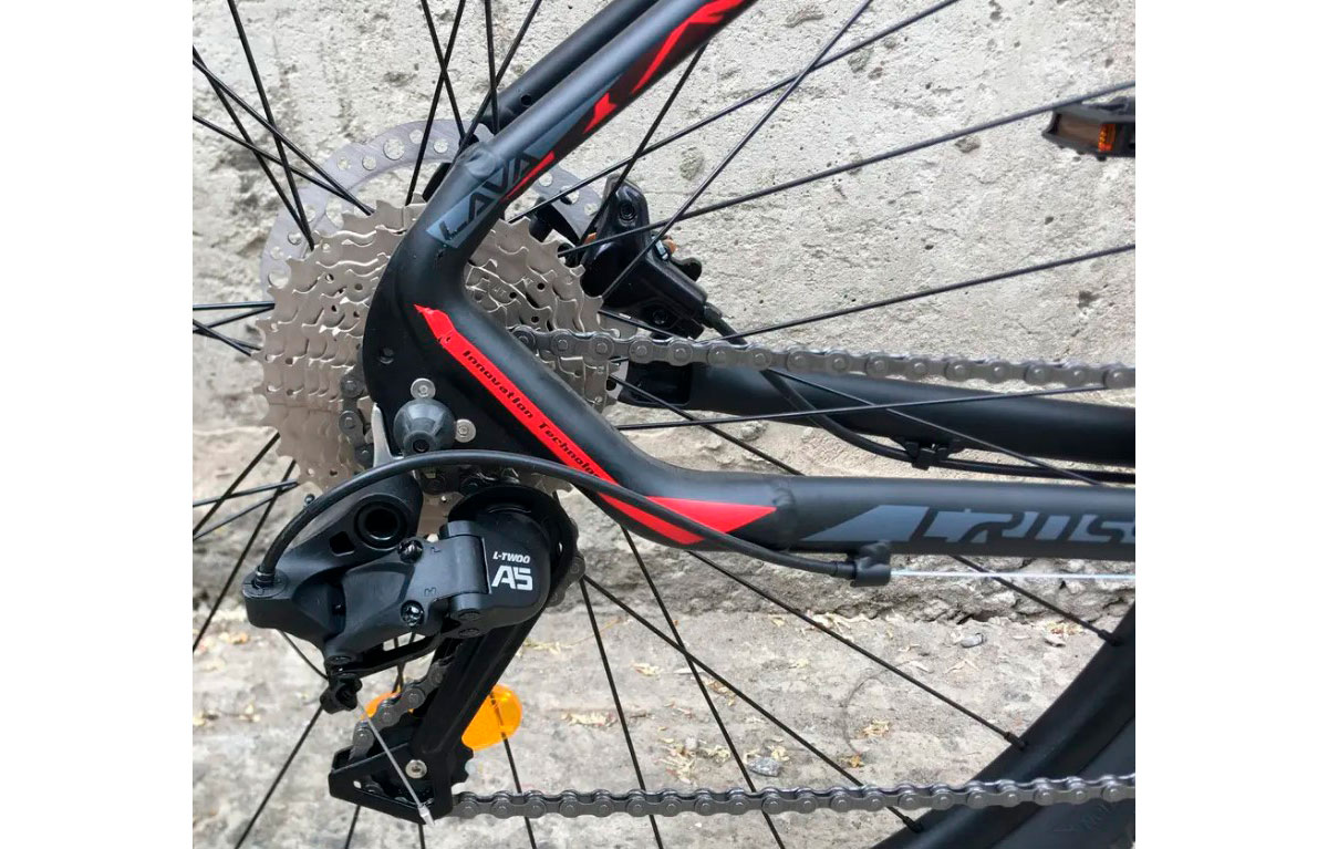 Велосипед Crosser LAVA 3х7 29" размер М 2021 Черно-красный 4