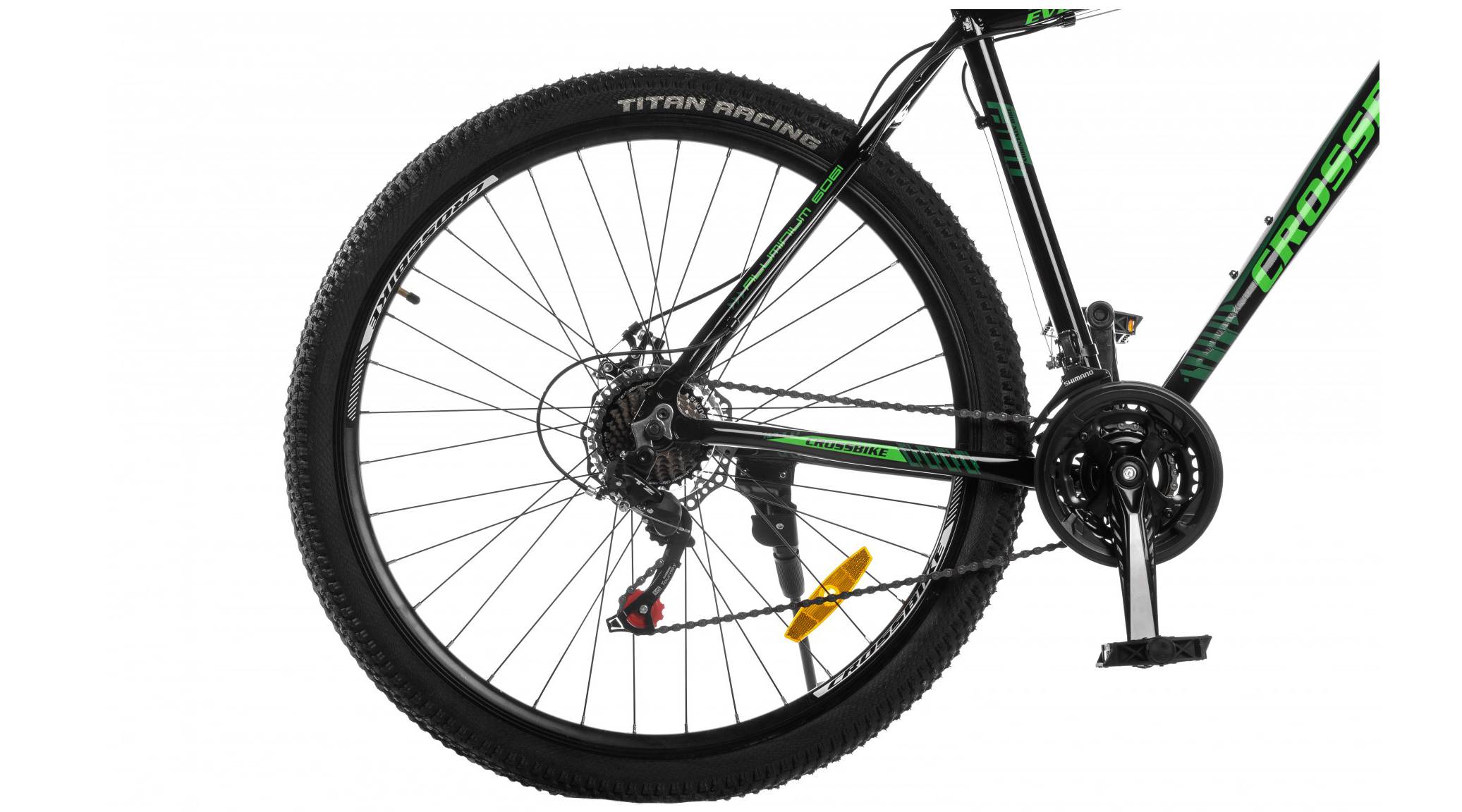Фотография Велосипед CrossBike Everest 27,5", размер М рама 17 (2022), Черно-зеленый 2