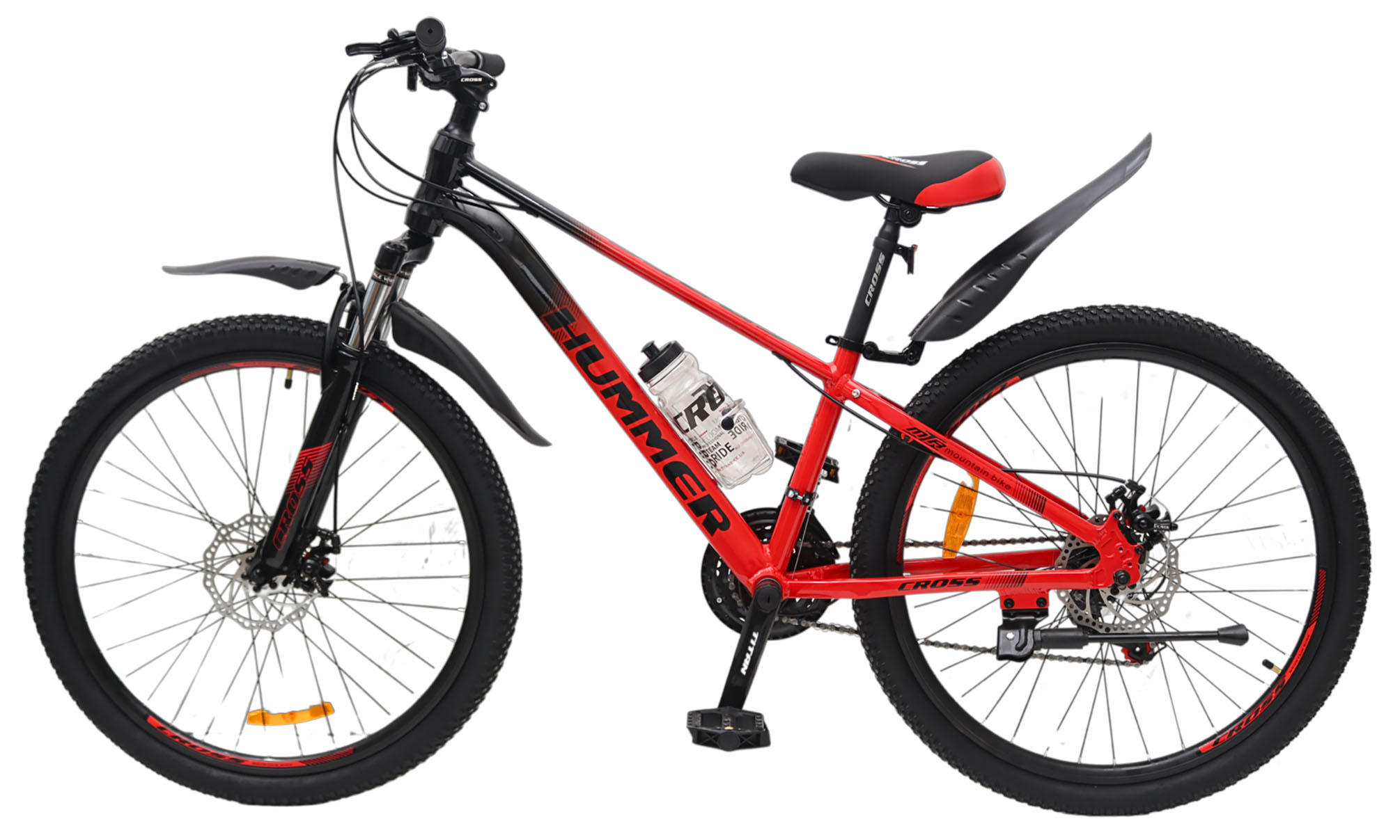 Велосипед CrossBike Hummer 26", размер XS, рама 13", 2024, Красный 2