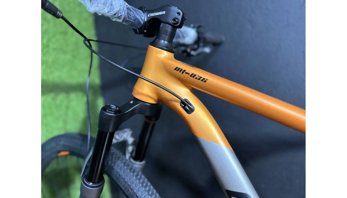 Фотография Велосипед Crosser Flow MT-036 1х12 MT200 29" размер М рама 17 2022 Серо-оранжевый 5