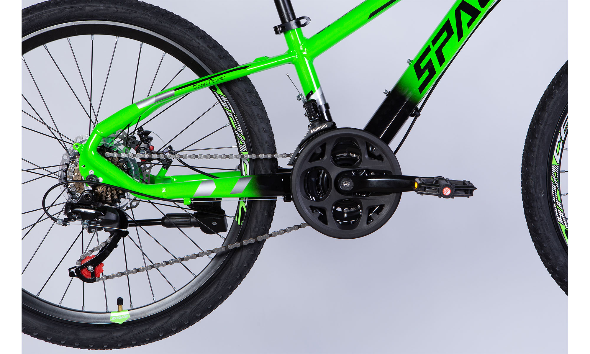 Велосипед SPACE MERCURY DD FR, 24", розмір XXS, рама 11", 2025, зелено-чорний 5