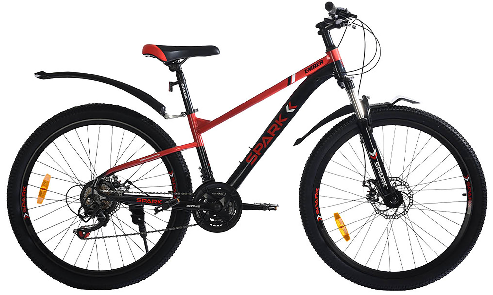 Велосипед SPARK EMBER 26", размер XS, рама 13", год 2025, черный с красным 