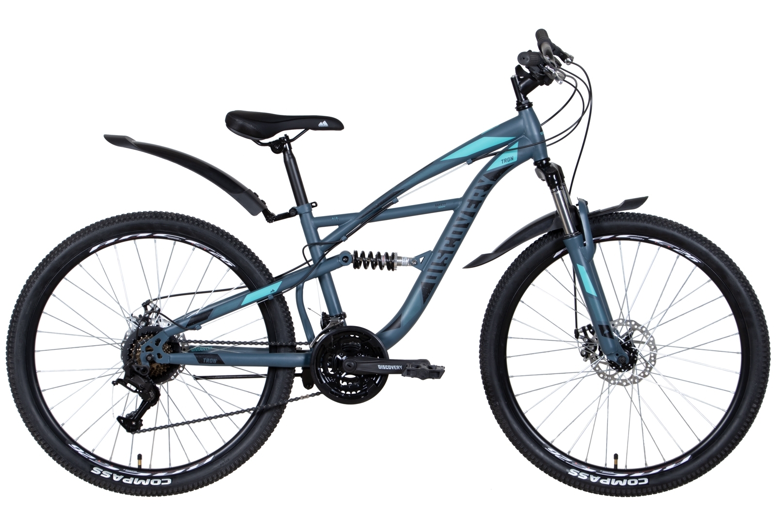 Велосипед Discovery TRON AM2 DD 26" размер S рама 15 2022 Серо-голубой