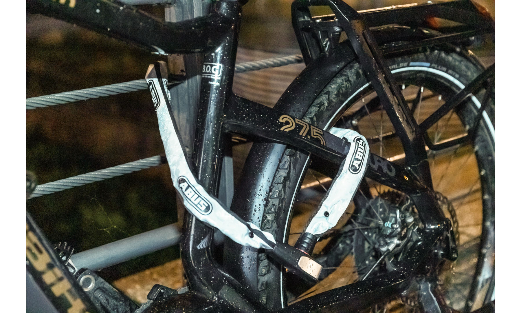 Замок с цепью ABUS 6806K/110 светоотражающий серый (Square Chain) 4