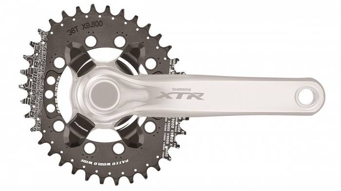 Звезда шатуна Fouriers DX9000 NW Oval Shimano XTR/pcd96 36Т, черный 2