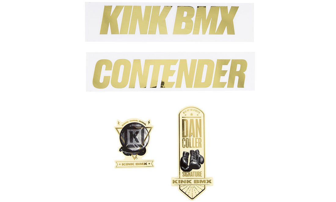 Набор наклеек на раму KINK BMX Contender Decal Kit золотистые