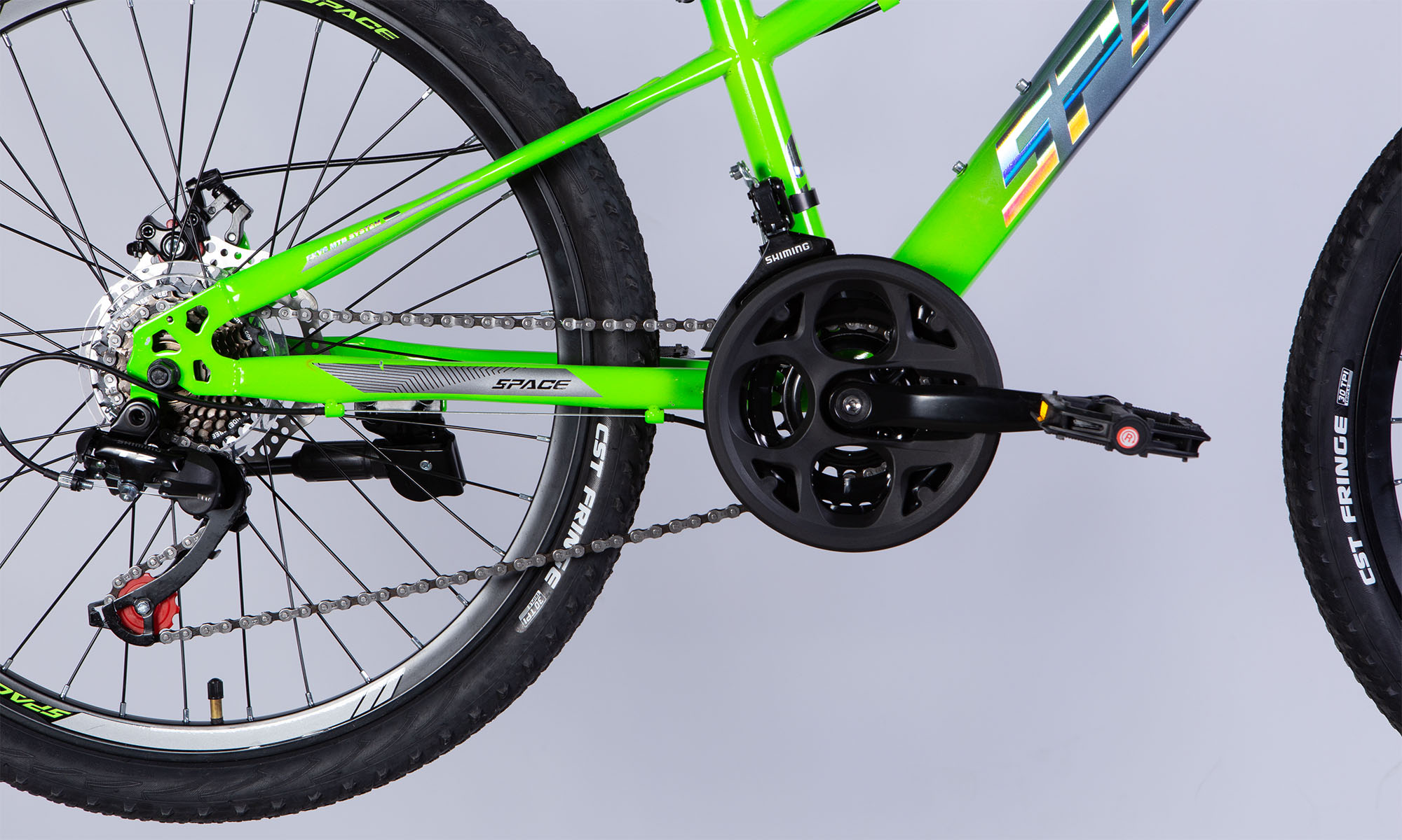 Велосипед SPACE MARS 24" розмір XXS, рама 11", 2025, зелено-серебристий 3 Велосипед SPACE MARS 24" розмір XXS, рама 11", 2025, зелено-серебристий 3