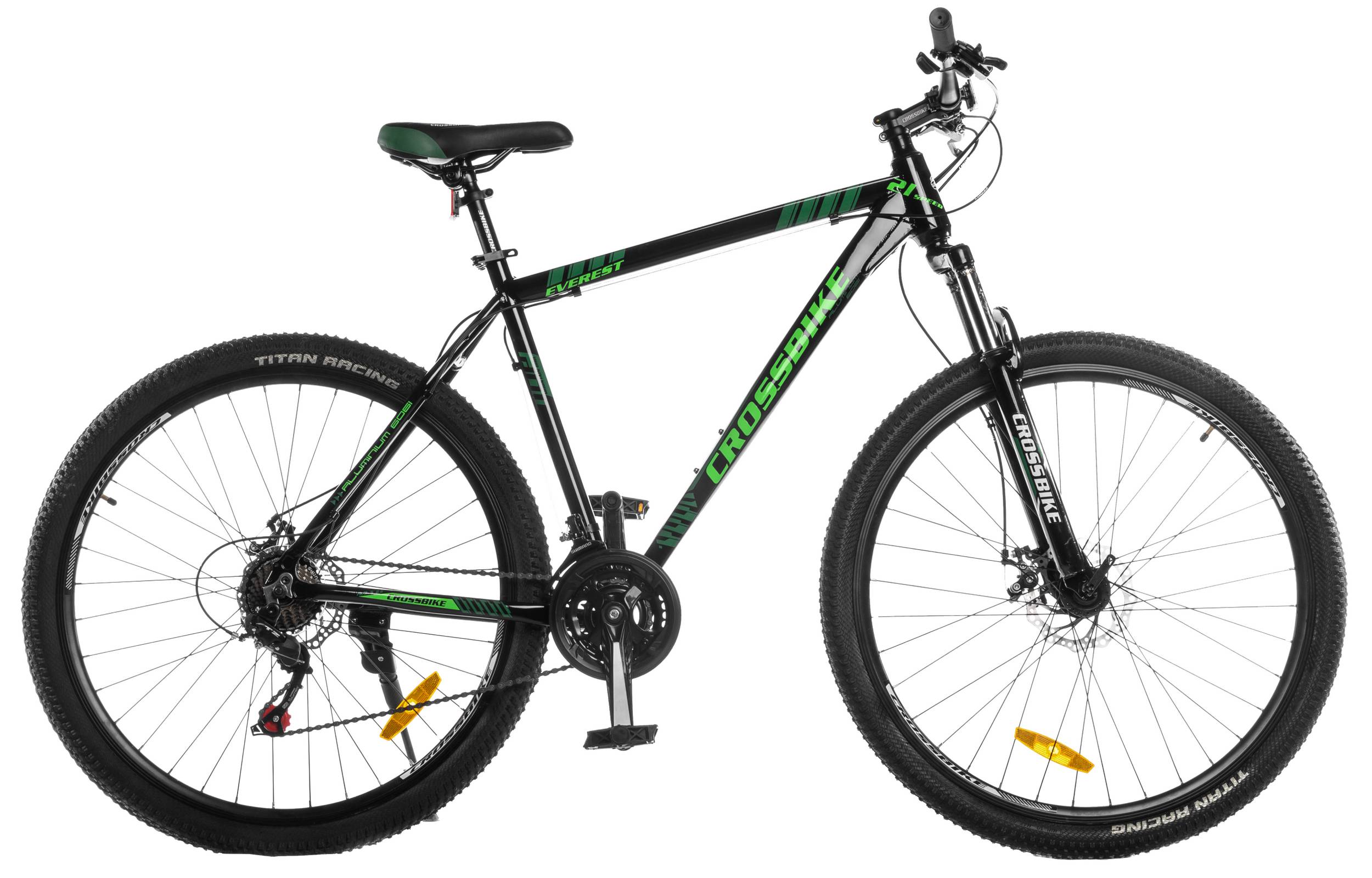 Фотографія Велосипед CrossBike Everest 29" розмір L рама 19 2022 Чорний-Зелений