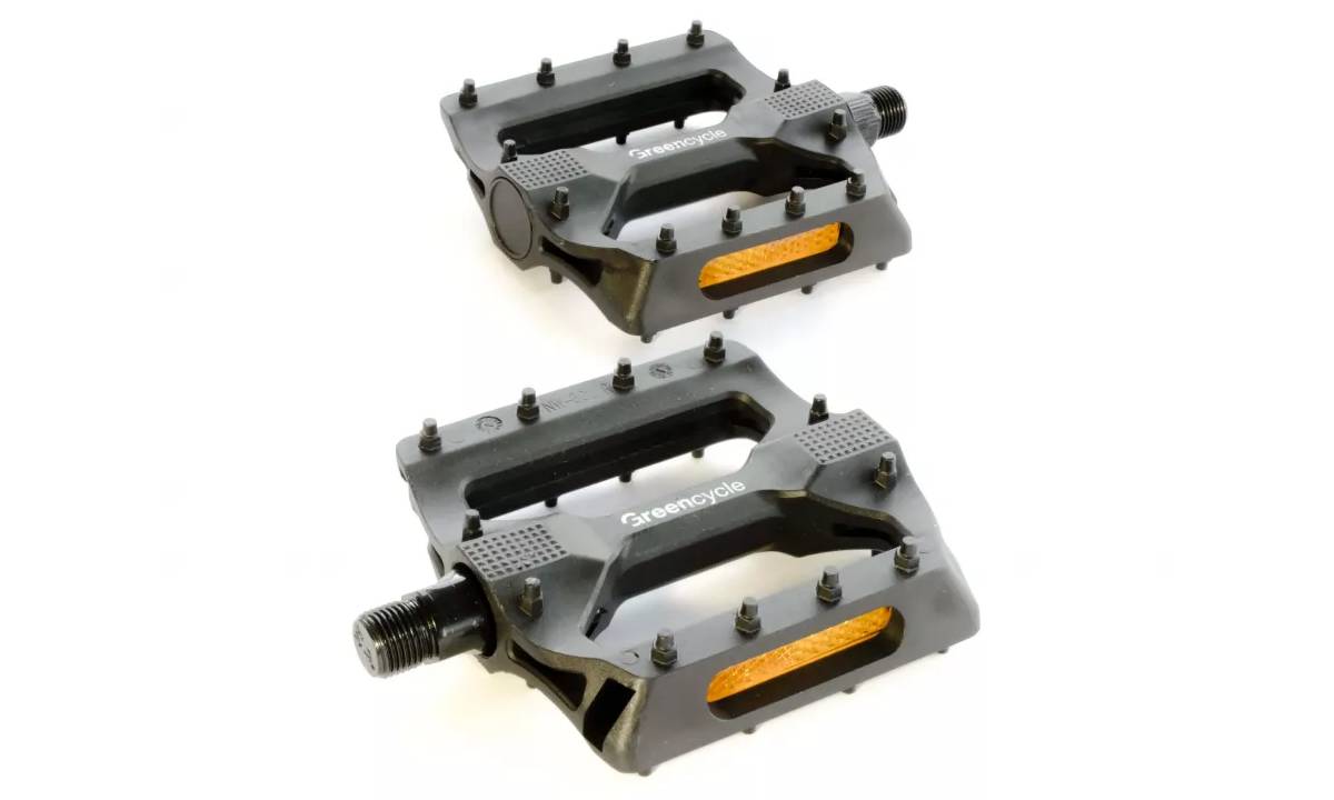 Педалі Green Cycle GPD-M101, нейлонові, кулькові підшипники, (112,5х100х28,5) Педалі Green Cycle GPD-M101, нейлонові, кулькові підшипники, (112,5х100х28,5)