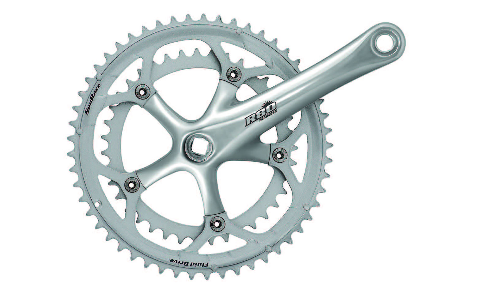 Комплект шатунов SunRace FCR810 под квадрат, 170 мм, 53-39T, на 8/7/6 ск., серебристый 