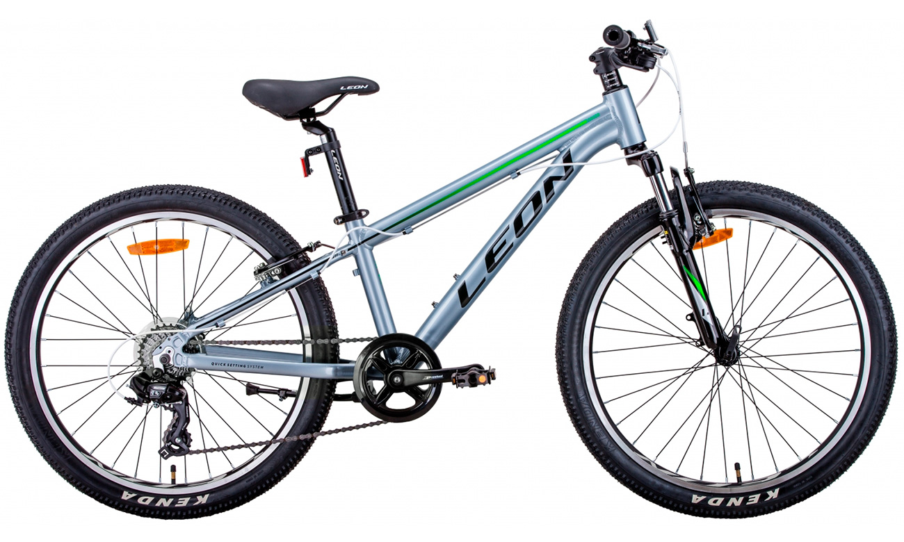 Велосипед Leon JUNIOR AM Vbr 24" (2021) 2021 Сріблясто-чорний 2