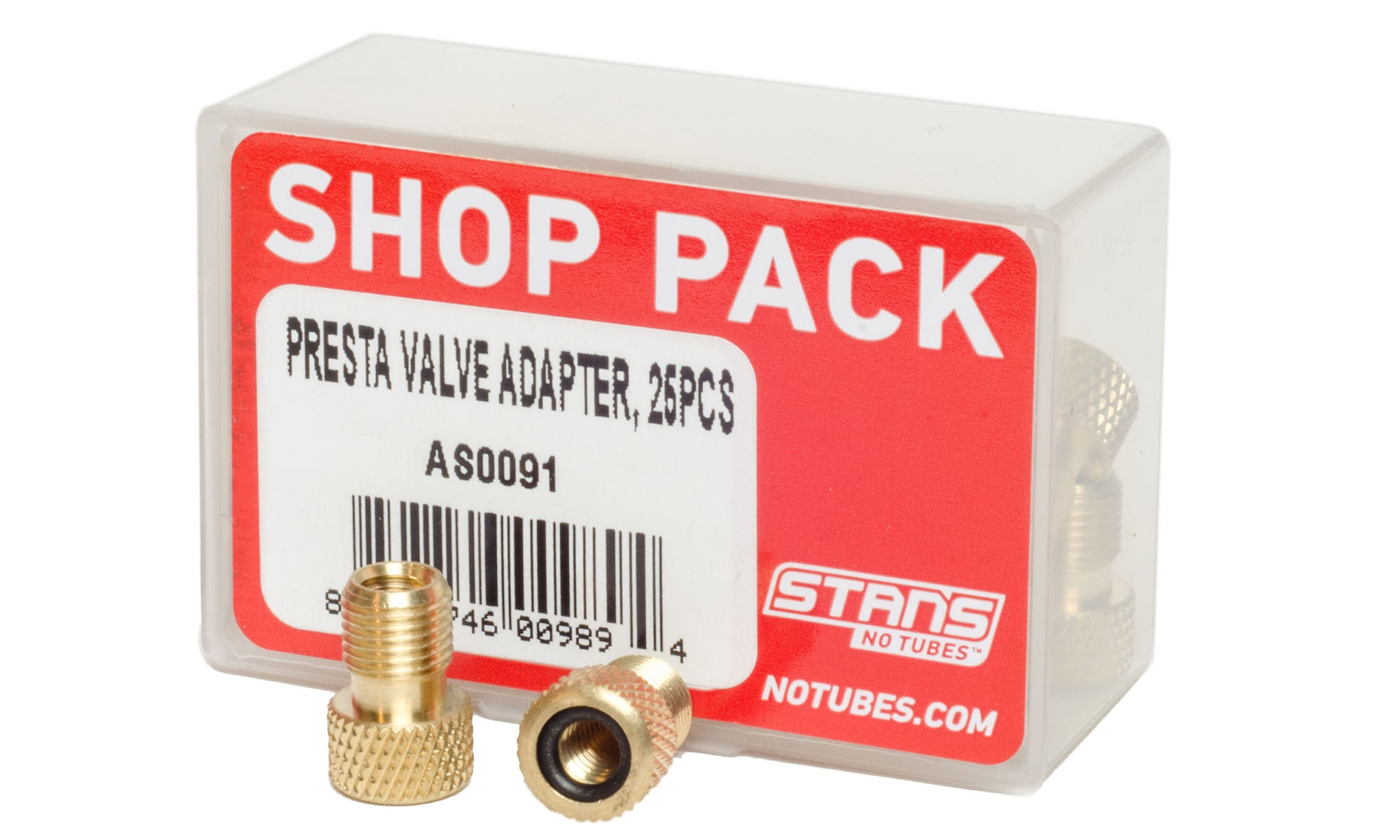 Адаптер ниппеля Stan's Presta Valve Adapter AV/FV, уп. 25 шт. 