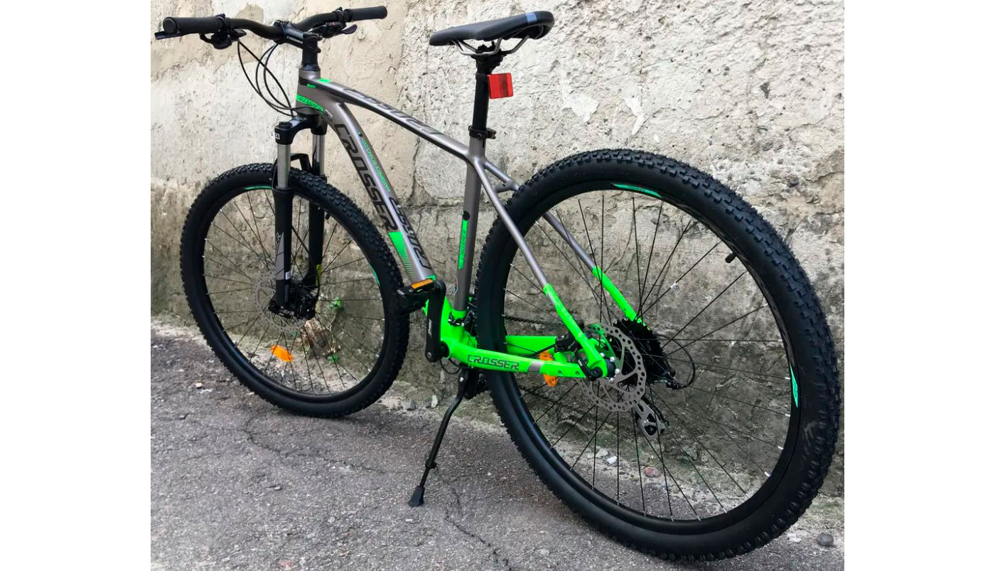 Велосипед Crosser Quick 3x8 29" розмір L рама 19 2021 Сіро-зелений 9