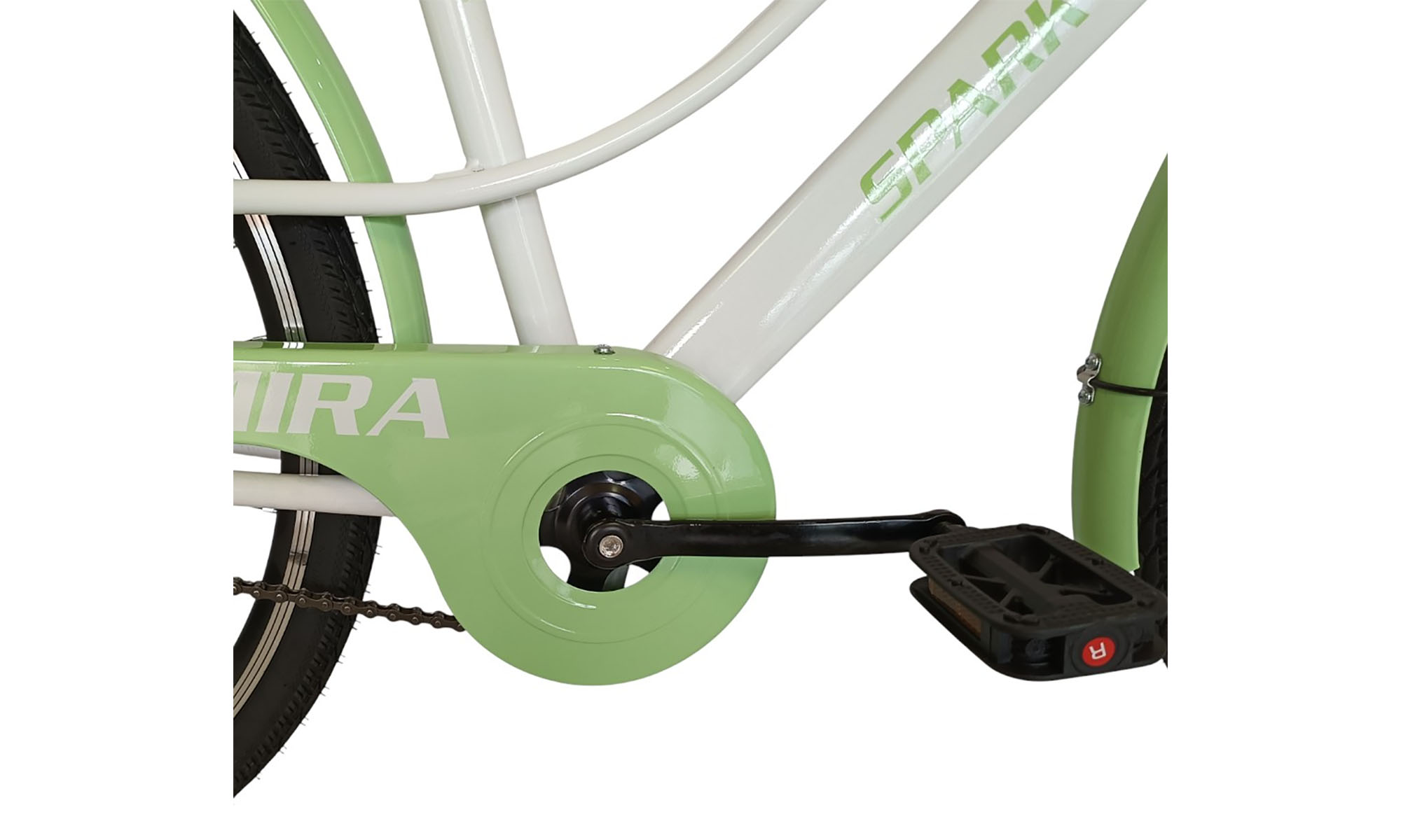 Велосипед SPARK CITY MIRA 28", размер M, рама - 18", год 2026, серый с зеленым 2