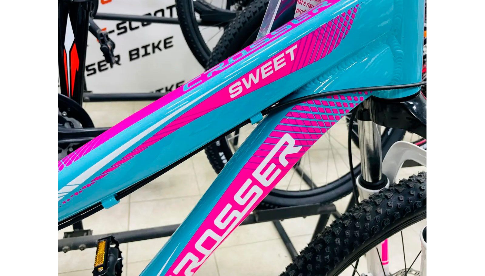 Фотография Велосипед Crosser Sweet 24" размер XXS рама 14 2021 бирюзовый 8