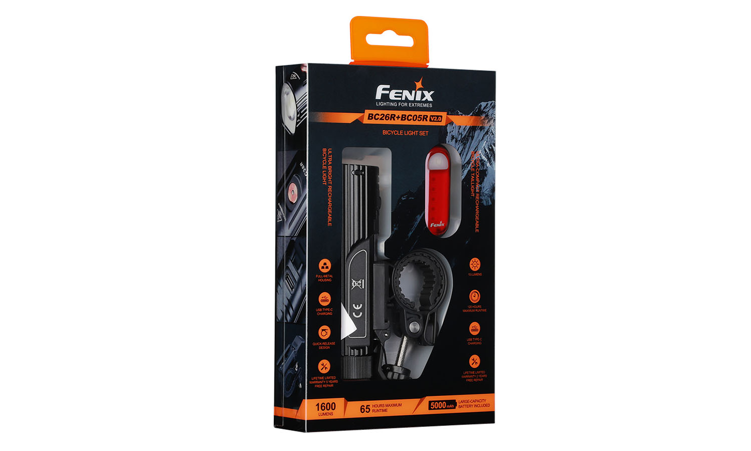 Комплект велофара Fenix BC26R+BC05RV20 4