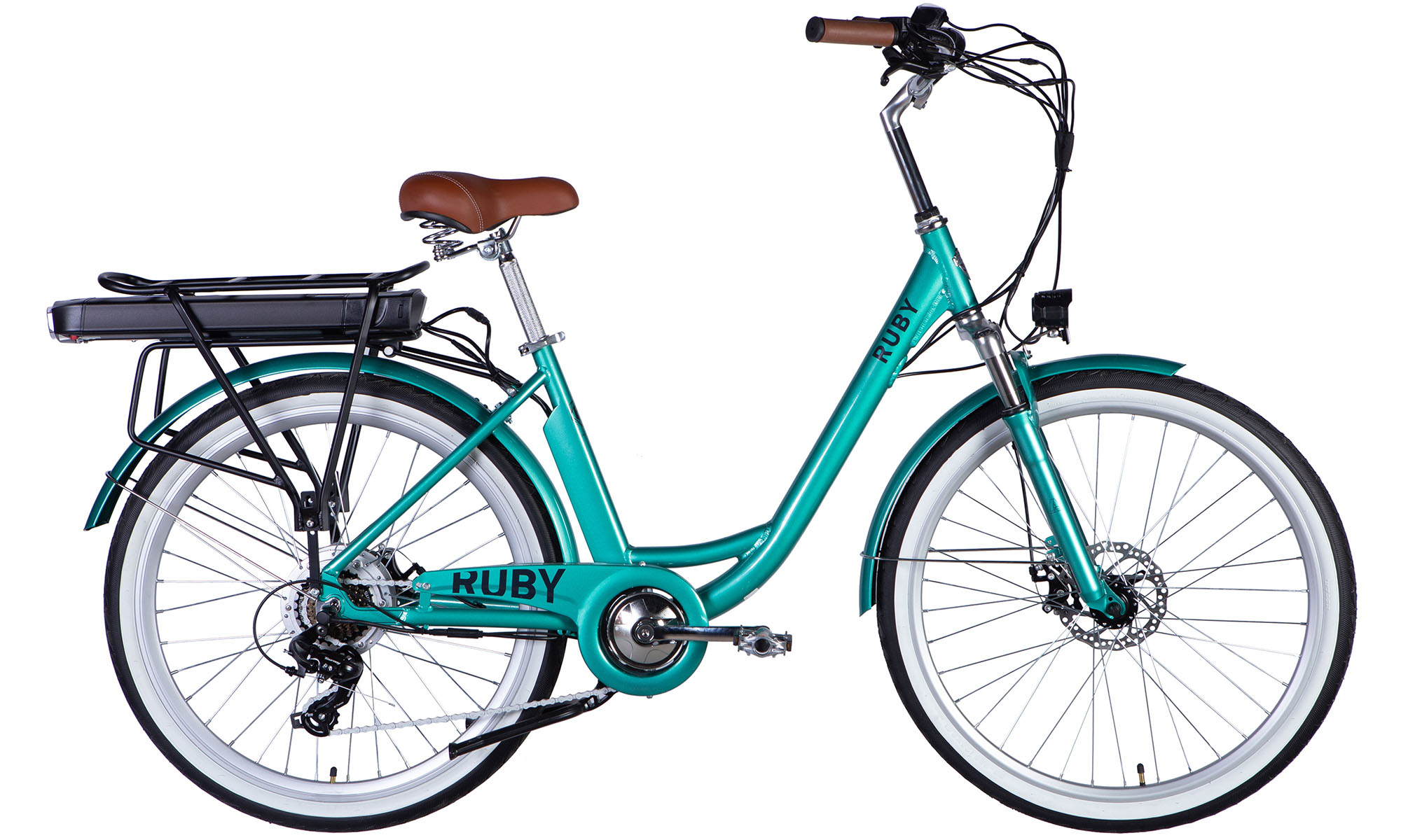 Велосипед с электроприводом Dorozhnik eRUBY DD FR 26", размер M, рама-17", 48B, 12.5А*ч, 500Вт, год 2025, бирюзовый Велосипед с электроприводом Dorozhnik eRUBY DD FR 26", размер M, рама-17", 48B, 12.5А*ч, 500Вт, год 2025, бирюзовый