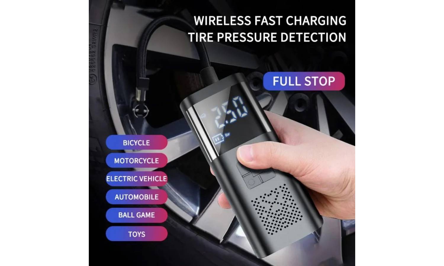Электронасос DN VC-027 6000mAh 150PSI USB-C, Power Bank 4