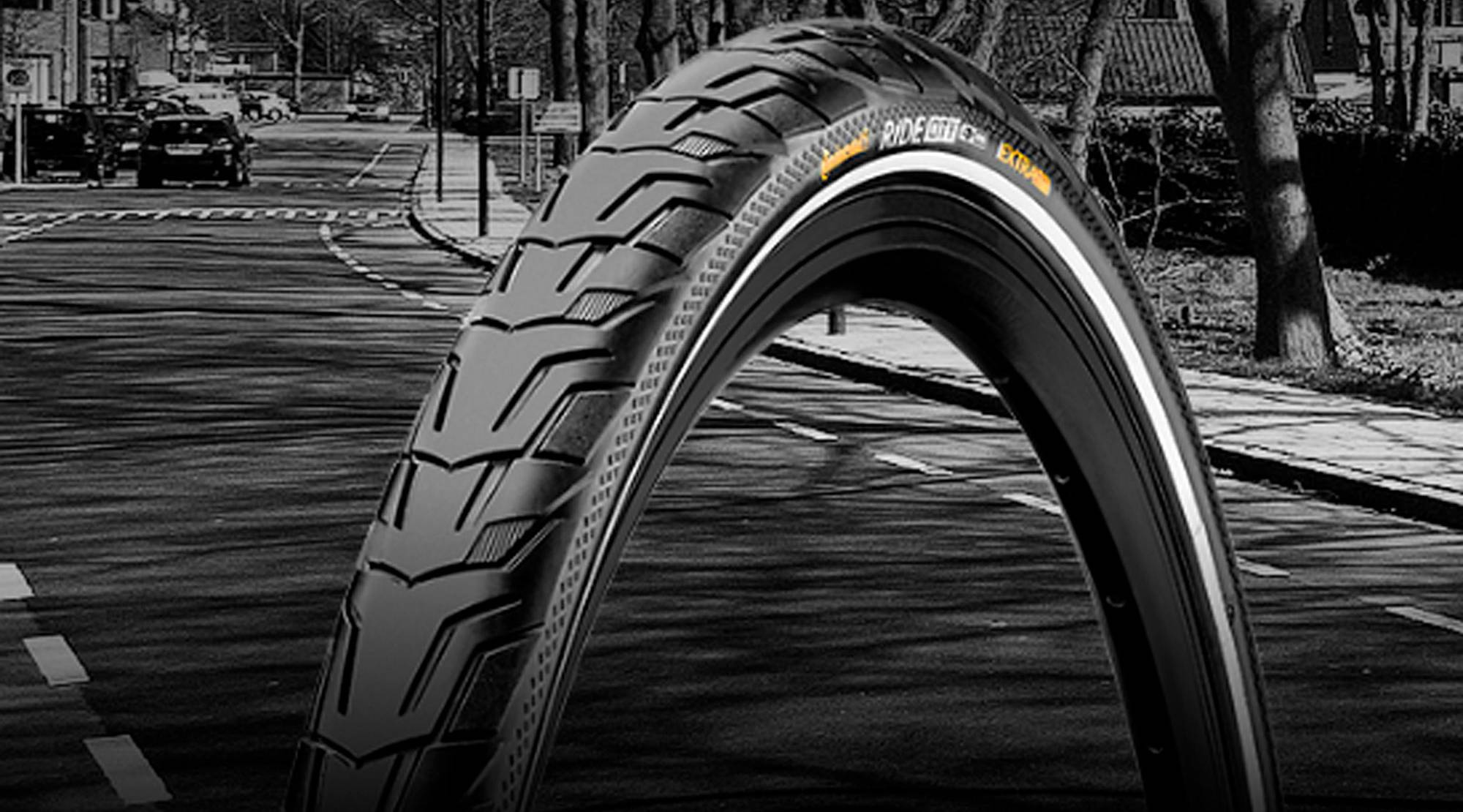 Покрышка Continental Ride City 28 x 1.60 | 700 x 42C, светоотражающая не складная, Черно-белая 2