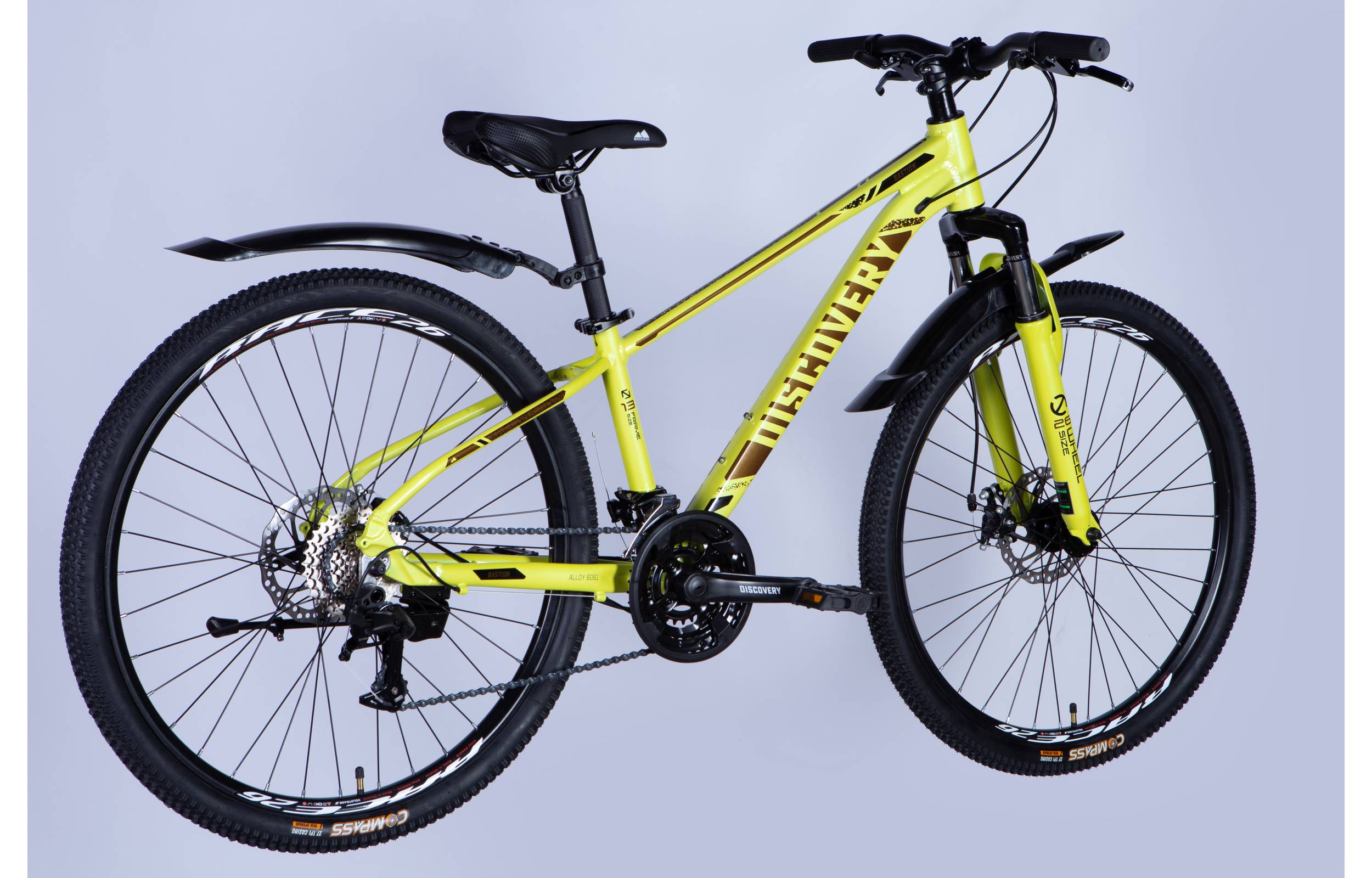 Велосипед Discovery BASTION DD 26" размер М рама 18" 2025 желтый 4