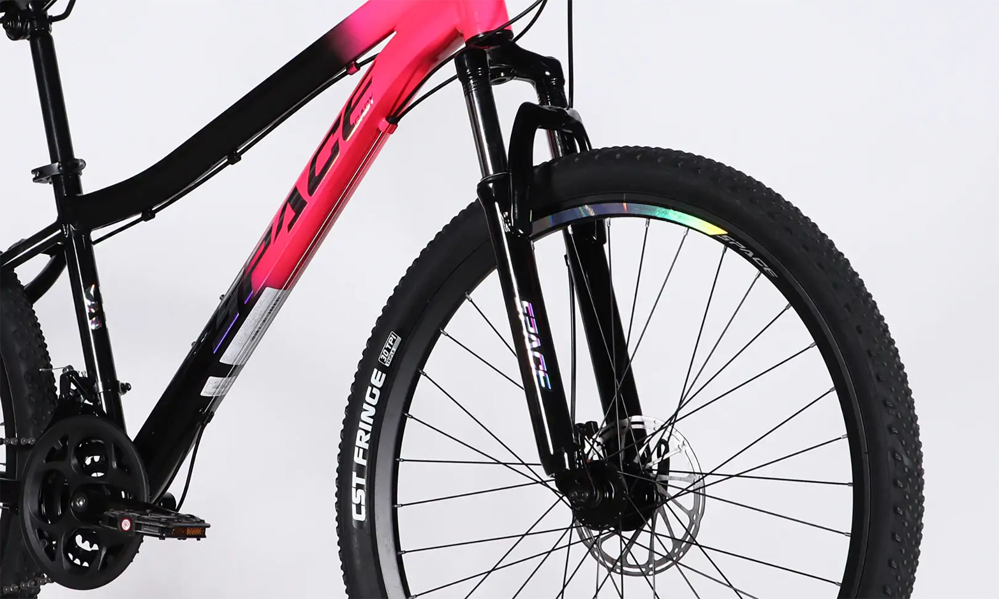 Велосипед SPACE LYRA DD FR, 27.5", размер S, рама 15", рік 2026, рожево-чорний 2 Велосипед SPACE LYRA DD FR, 27.5", размер S, рама 15", рік 2026, рожево-чорний 2