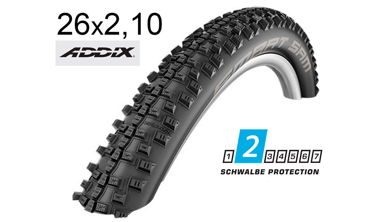 Фотография Покрышка Schwalbe 26x2.10 (54-559) SMART SAM Performance, Folding , Performance, B/B-SK HS476 Addix 67EPI EK  black