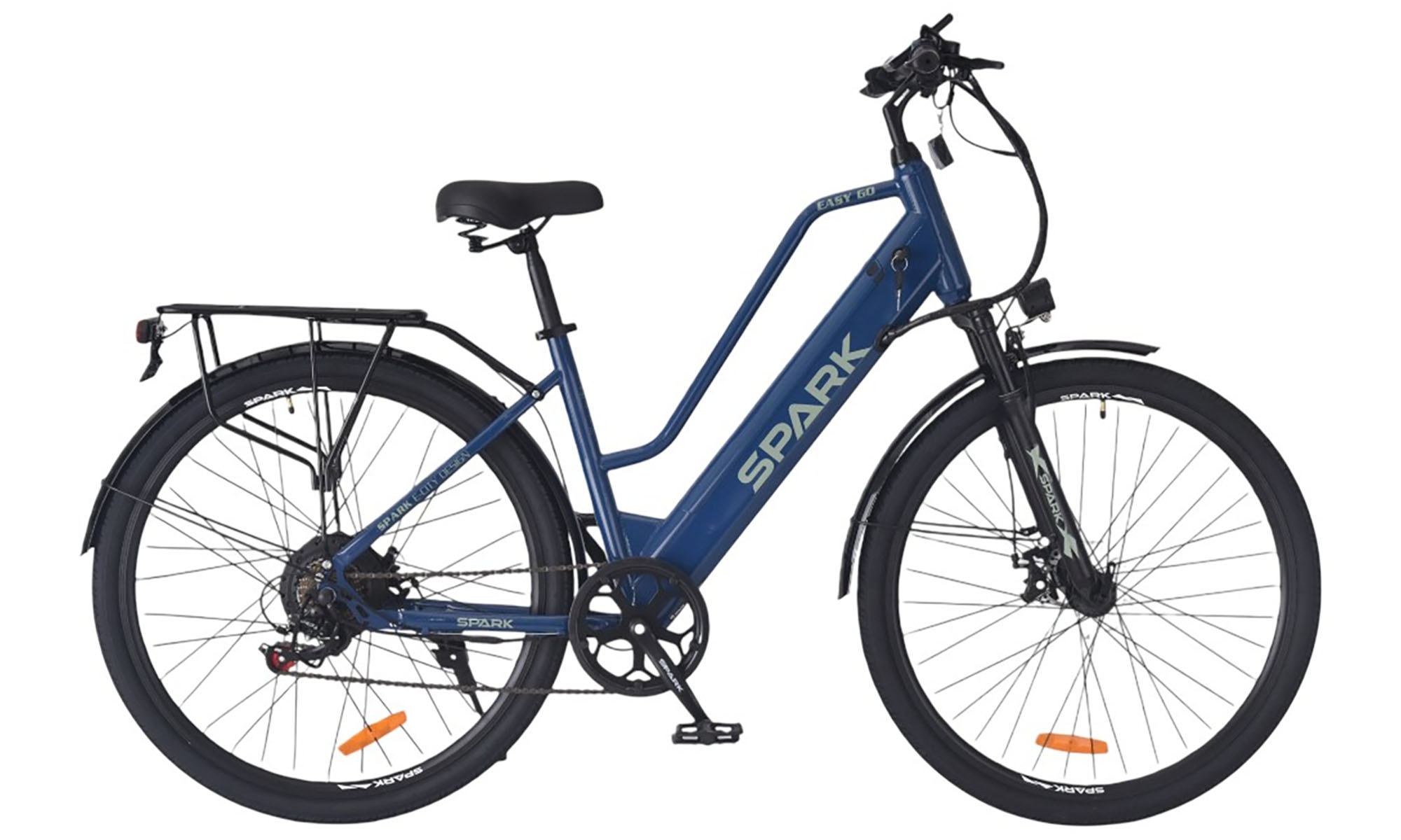 Велосипед с электромотором SPARK E-CITY EASY G0 28", размер M, рама 18", 48V/500W/12,5Ah, год 2026, синий 