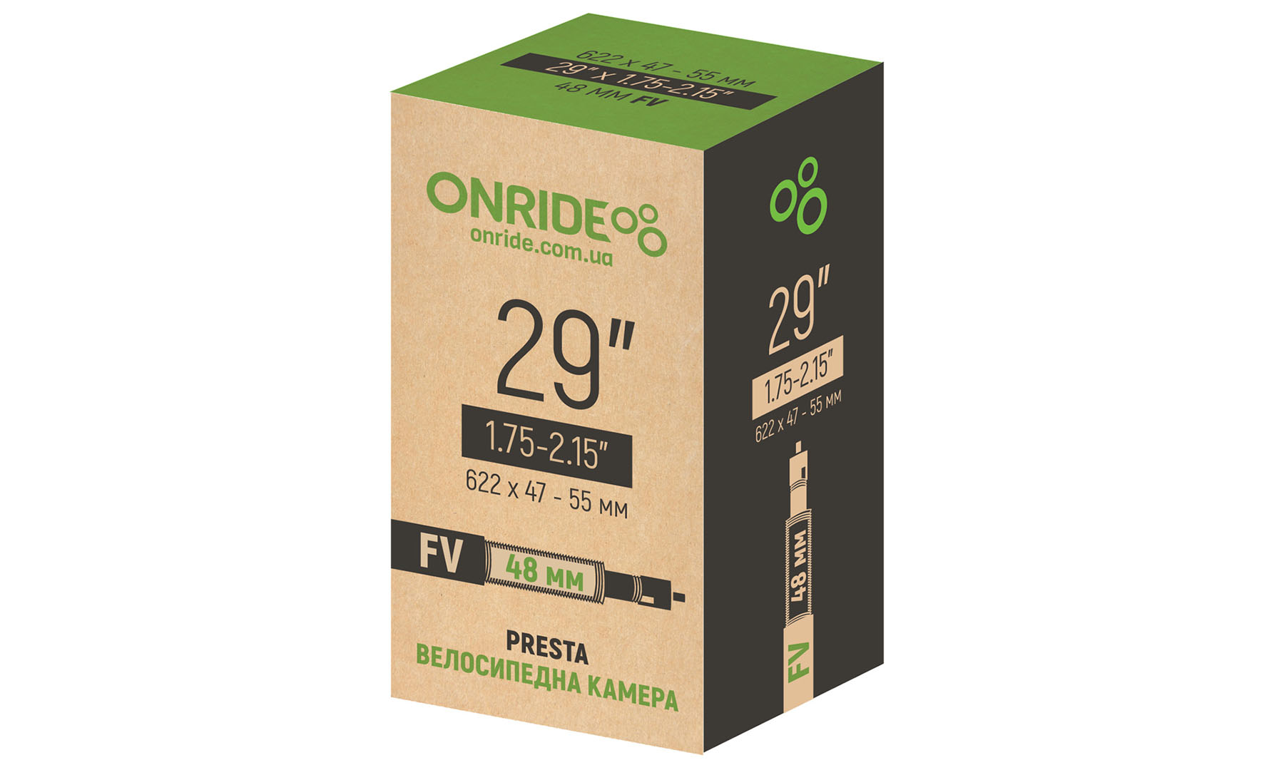 Фотографія Камера ONRIDE 29"x1.75-2.15" FV 48 (упаковка 48 шт)