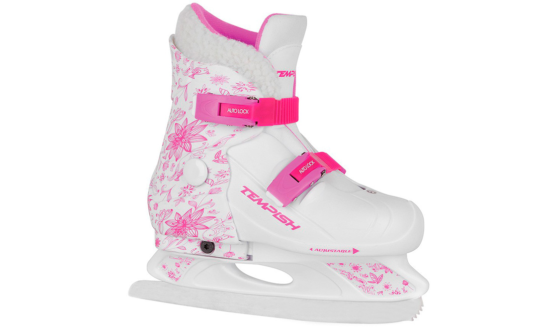Коньки ледовые раздвижные Tempish FUR EXPANZE GIRL, размер 37-40 Бело-розовый