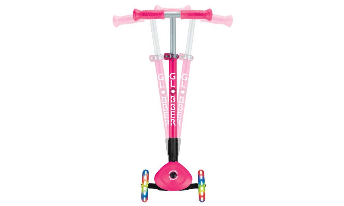 Самокат GLOBBER PRIMO FOLDABLE LIGHTS, рожевий, колеса з підсвічуванням, 3+ 4 Самокат GLOBBER PRIMO FOLDABLE LIGHTS, рожевий, колеса з підсвічуванням, 3+ 4