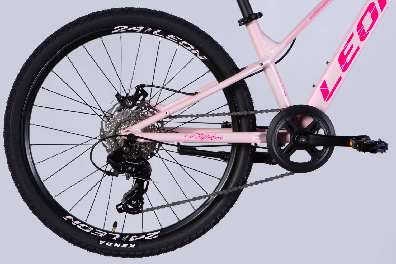 Велосипед Leon JUNIOR DD CS 24", размер XXS, рама-12", 2025, розовый с малиновым  4