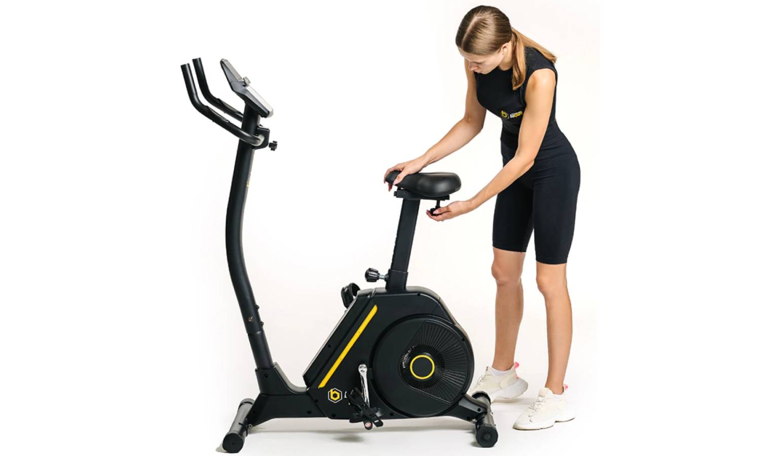 Велотренажер Besport BS-6047 MYBIKE электромагнитный черно-желтый 11