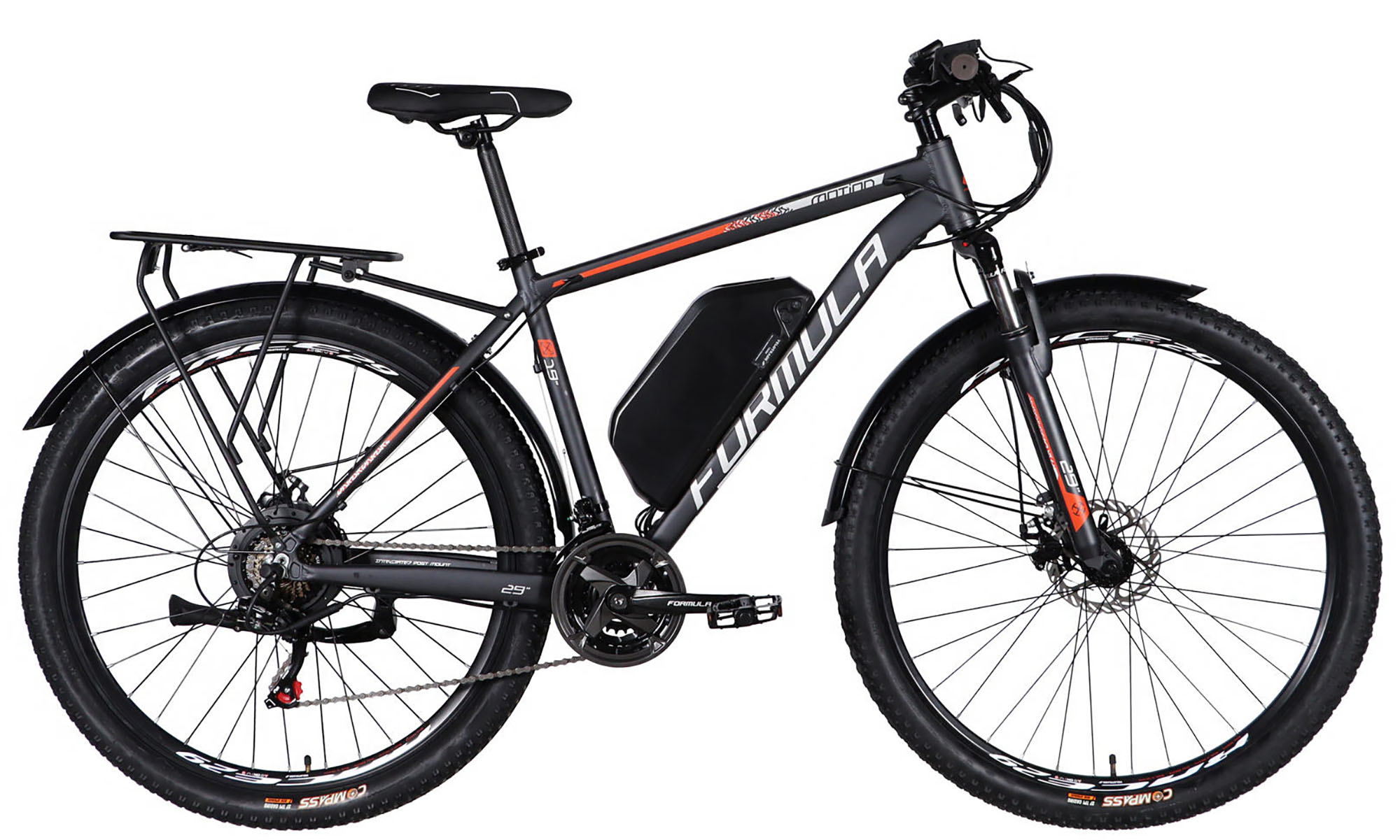 Велосипед с электроприводом Formula eMOTION PLUS DD FR 29", размер L, рама-19", 48B, 15А*ч, 500Вт, год 2026, серо-серебристый (матовый) 