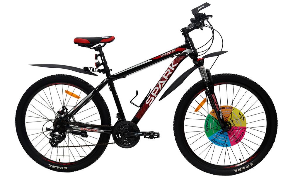 Фотографія Велосипед SPARK FORESTER 2.0 27,5" размер М рама 17" 2024 Черно-красный
