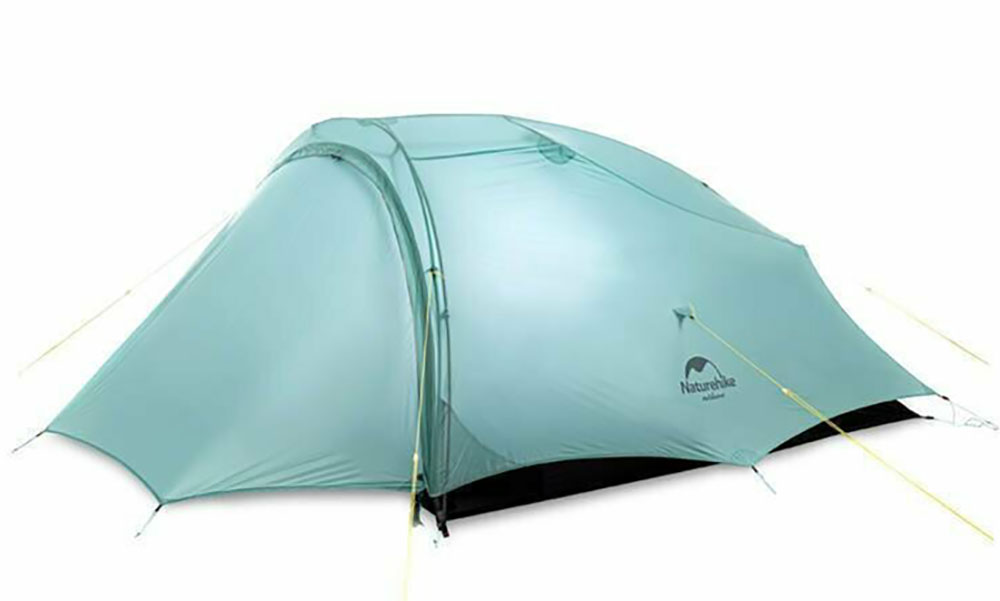 Фотография Палатка сверхлегкая двухместная с футпринтом Naturehike Shared 2 NH20ZP091, 20D, голубая